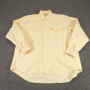 Vintage Edwin Shirt Mens Medium Yellow Flannel Button Front Made In Japan 80s